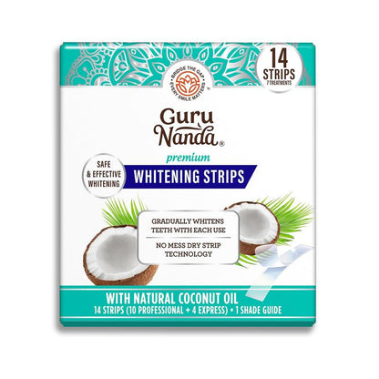 Gurunanda 7-Day Whitening Strips - Enamel-Safe, Non-Slip Strips for Sensitive Teeth (14 Total Strips)