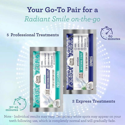 GuruNanda 7-Day Teeth Whitening Strips (14 Strips) – Enamel-Safe, Zero Sensitivity – Up to 8 Shades Whiter in Just One Week
